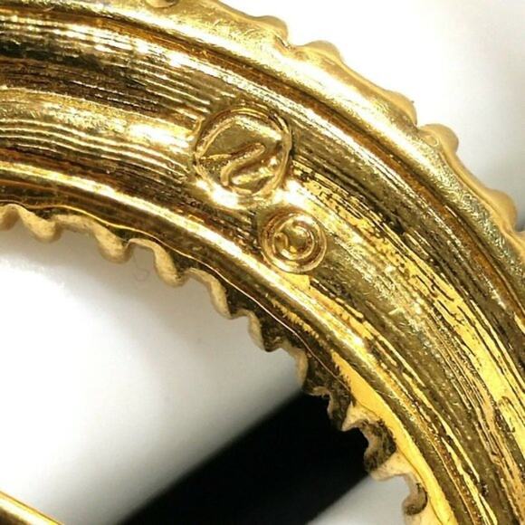 Crescent Moon Swarovski Signed Swan Logo Crystal Rhinestone Brooch, 1 3/4 Inches - Picture 4 of 9